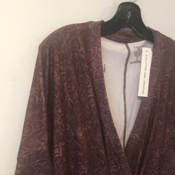 EVOLUTION AND CREATION Women’s Long Sleeve Bolero Inspired Tie Front Top Size S - Picture 2 of 10